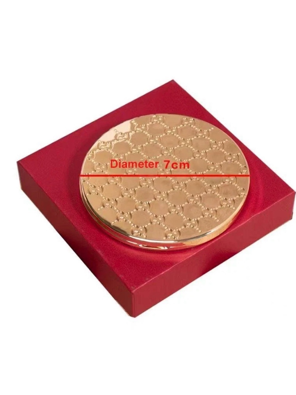 Gucci Gold Compact Mirror with Interlocking Logo Pattern - Picture 5 of 6